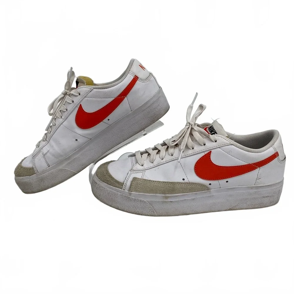 Nike White Orange Platform Blazer Sneakers | Women’s Size 10